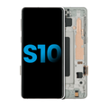 LCD Assembly With Frame (Without Fingerprint Sensor) For Samsung Galaxy S10 (Aftermarket Plus: TFT) (Prism White)