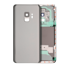 Back Cover Glass With Camera Lens For Samsung Galaxy S9 (No Logo) (Aftermarket Plus) (Silver)