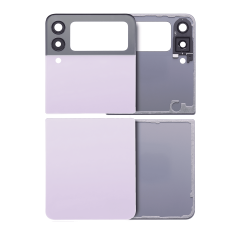 Top & Bottom Back Cover Glass With Camera Lens For Samsung Galaxy Z Flip 3 5G (Aftermarket Plus) (Lavender)