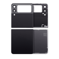 Top & Bottom Back Cover Glass With Camera Lens For Samsung Galaxy Z Flip 3 5G (Aftermarket Plus) (Phantom Black)