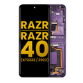 Main OLED Assembly With Frame For Motorola Razr 2023 / Razr 40 (XT2323 / 2023) (Refurbished) (Summer Lilac)