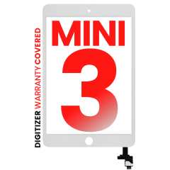 Digitizer With IC Chip For iPad Mini 3 (No Home Button Installed) (Aftermarket Pro: XO7) (White)