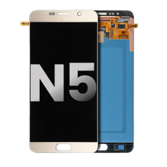 OLED Assembly Without Frame For Samsung Galaxy Note 5 (Used OEM Pull: Grade A/B) (Gold Platinum)