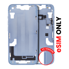 Mid-Frame Housing W/ Small Parts For iPhone 14 (US Version) (Aftermarket Plus) (Blue)