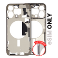 Mid-Frame Housing W/ Small Parts For iPhone 15 Pro Max (US Version) (Used OEM Pull: Grade C) (Natural Titanium)