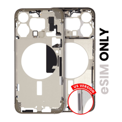 Mid-Frame Housing W/ Small Parts For iPhone 15 Pro Max (US Version) (Used OEM Pull: Grade B) (Natural Titanium)