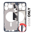 Mid-Frame Housing W/ Small Parts For iPhone 15 Pro Max (US Version) (Used OEM Pull: Grade B) (Blue Titanium)