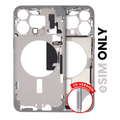Mid-Frame Housing W/ Small Parts For iPhone 15 Pro Max (US Version) (Used OEM Pull: Grade B) (White Titanium)