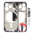 Mid-Frame Housing W/ Small Parts For iPhone 15 Pro (US Version) (Used OEM Pull: Grade B) (Blue Titanium)