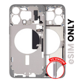 Mid-Frame Housing W/ Small Parts For iPhone 15 Pro Max (US Version) (Used OEM Pull: Grade A) (White Titanium)