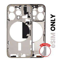 Mid-Frame Housing W/ Small Parts For iPhone 15 Pro (US Version) (Used OEM Pull: Grade A) (Natural Titanium)