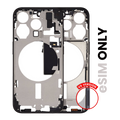 Mid-Frame Housing W/ Small Parts For iPhone 15 Pro (US Version) (Used OEM Pull: Grade B) (Black Titanium)