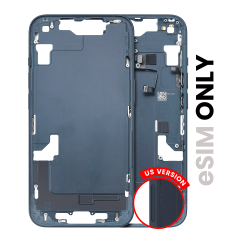 Mid-Frame Housing W/ Small Parts For iPhone 14 (US Version) (Used OEM Pull: Grade B) (Midnight)