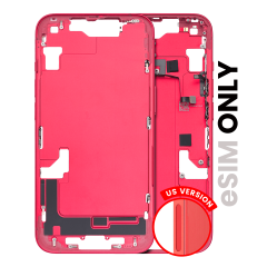 Mid-Frame Housing W/ Small Parts For iPhone 14 (US Version) (Used OEM Pull: Grade B) (Red)