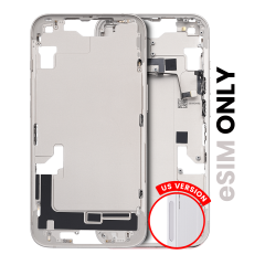 Mid-Frame Housing W/ Small Parts For iPhone 14 (US Version) (Used OEM Pull: Grade B) (Starlight)