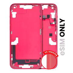 Mid-Frame Housing W/ Small Parts For iPhone 14 Plus (US Version) (Used OEM Pull: Grade B) (Red)