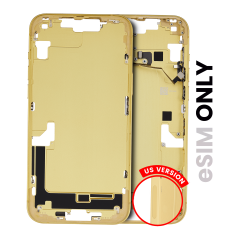 Mid-Frame Housing W/ Small Parts For iPhone 14 Plus (US Version) (Used OEM Pull: Grade A) (Yellow)
