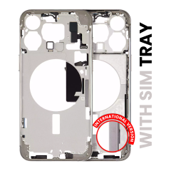 Mid-Frame Housing W/ Small Parts For iPhone 15 Pro Max (EU / Global Version) (Used OEM Pull: Grade A) (Natural Titanium)