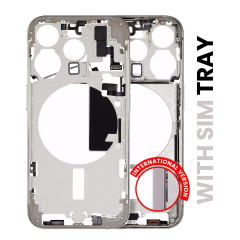 Mid-Frame Housing W/ Small Parts For iPhone 15 Pro (EU / Global Version) (Used OEM Pull: Grade A) (Natural Titanium)