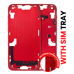 Mid-Frame Housing W/ Small Parts For iPhone 14 Plus (EU / Global Version) (Aftermarket Plus) (Red)