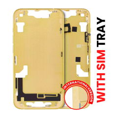 Mid-Frame Housing W/ Small Parts For iPhone 14 (EU / Global Version) (Aftermarket Plus) (Yellow)