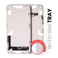 Mid-Frame Housing W/ Small Parts For iPhone 14 Plus (EU / Global Version) (Used OEM Pull: Grade A) (Starlight)