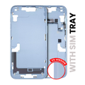 Mid-Frame Housing W/ Small Parts For iPhone 14 Plus (EU / Global Version) (Used OEM Pull: Grade A) (Blue)