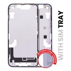 Mid-Frame Housing W/ Small Parts For iPhone 14 (EU / Global Version) (Used OEM Pull: Grade A) (Purple)