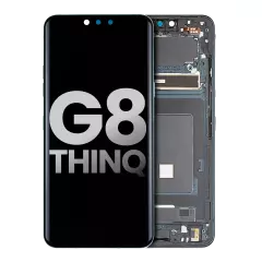 LCD Assembly With Frame For LG G8 ThinQ (Used OEM Pull: Grade A) (Black)