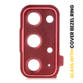 Back Camera Lens With Cover Bezel Ring For Samsung Galaxy S20 FE 4G / 5G (Cloud Red)