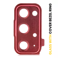 Back Camera Lens With Cover Bezel Ring For Samsung Galaxy S20 FE 4G / 5G (Cloud Red)