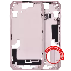 Mid-Frame Housing W/ Small Parts For iPhone 15 (EU / Global Version) (Used OEM Pull: Grade A) (Pink)