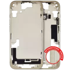Mid-Frame Housing W/ Small Parts For iPhone 15 (EU / Global Version) (Used OEM Pull: Grade A) (Yellow)