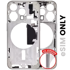 Mid-Frame Housing W/ Small Parts For iPhone 15 Pro (US Version) (Used OEM Pull: Grade A) (White Titanium)