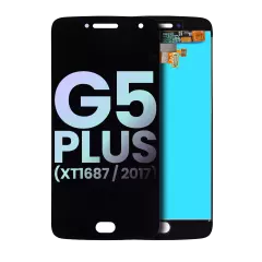 LCD Assembly Without Frame For Motorola Moto G5 Plus (XT1687 / 2017) (With Fingerprint Scanner) (Genuine OEM) (Black)