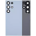 Back Cover Glass With Camera Lens For Samsung Galaxy S24 Ultra 5G (No Logo) (Aftermarket Plus) (Titanium Blue)