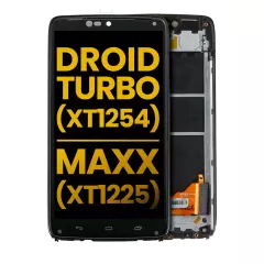 LCD Assembly With Frame For Motorola Droid Turbo (XT1254 / 2014) / Moto Maxx (XT1225) (Refurbished) (Black)