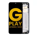 LCD Assembly With Frame For Motorola Moto G Play (XT2093 / 2021) (Refurbished) (Misty Blue)