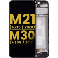 OLED Assembly With Frame For Samsung Galaxy M21 (M215 / 2020) / M30 (M305 / 2019) (Refurbished) (Black)