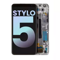 LCD Assembly With Frame For LG Stylo 5 (Genuine OEM) (Silvery White)