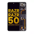 Main OLED Assembly With Frame For Motorola Razr 2024 / Razr 50 (XT2453 / 2024) (Refurbished) (Koala Grey)