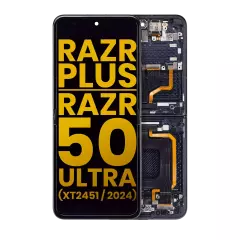 Inner OLED Assembly With Frame For Motorola Razr Plus 2024 / Razr 50 Ultra (XT2451 / 2024) / Razr Plus 2025 (XT2557) (Refurbished) (Midnight Blue)