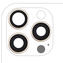 Back Camera Lens With Bracket & Bezel For iPhone 16 Pro / 16 Pro Max (3 Piece Set) (Premium) (Desert Titanium)