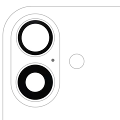 Back Camera Lens (Glass Only) With Adhesive For iPhone 16 / 16 Plus / 17 (2 Piece Set) (Real Sapphire) (Premium)