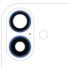 Back Camera Lens With Bracket & Bezel For iPhone 16 / 16 Plus (2 Piece Set) (Premium) (Ultramarine)