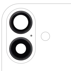 Back Camera Lens With Bracket & Bezel For iPhone 16 / 16 Plus (2 Piece Set) (Premium) (Black)