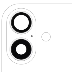 Back Camera Lens With Bracket & Bezel For iPhone 16 / 16 Plus (2 Piece Set) (Premium) (White)