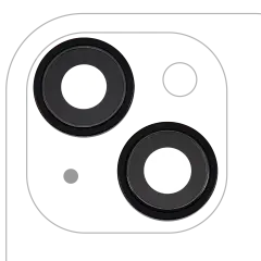 Back Camera Lens With Bracket & Bezel For iPhone 15 / 15 Plus (2 Piece Set) (Premium) (Black)
