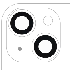 Back Camera Lens (Glass Only) With Adhesive For iPhone 14 / 14 Plus (2 Piece Set) (Real Sapphire) (Premium) (10 Pack)