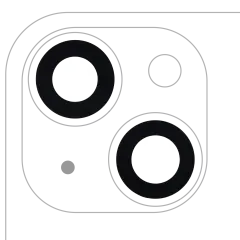 Back Camera Lens (Glass Only) With Adhesive For iPhone 14 / 14 Plus (2 Piece Set) (Aftermarket Plus) (10 Pack)
